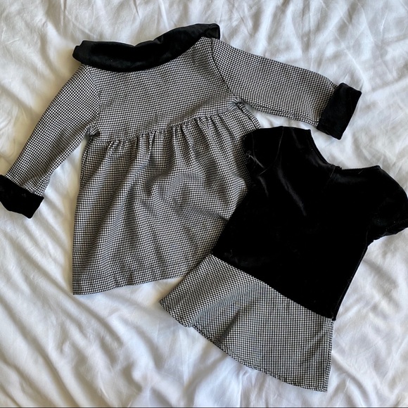 Youngland Velvet/Houndstooth Dress and Coat - Picture 4 of 5